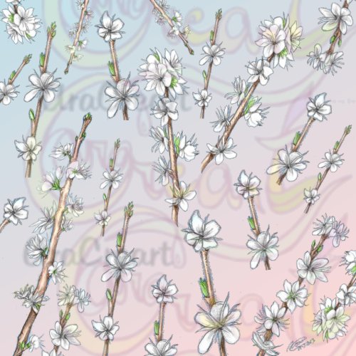 Estampats de flors d'amatller / Estampados de flores de almendro / Almond blossom floral patterns (Digital) 