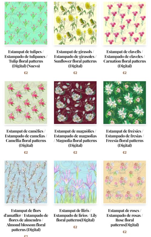 Estampats florals / Estampados florales / Floral patterns (Digital)